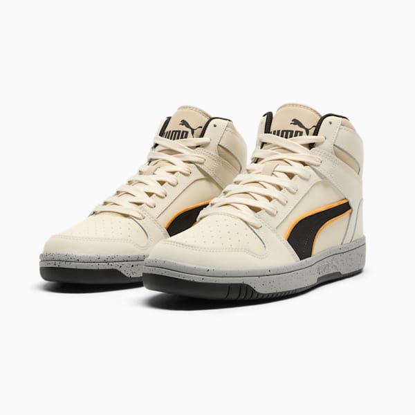 Tenis de nailon para hombre PUMA Rebound LayUp Lo, Alpine Snow-PUMA Black-Clementine, extralarge